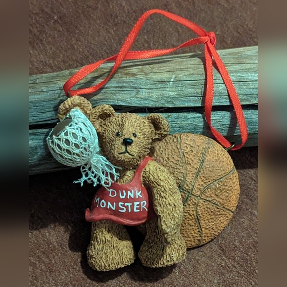 Kurt Adler "Dunk Monster" Teddy Bear Ornament - Picture 1 of 7